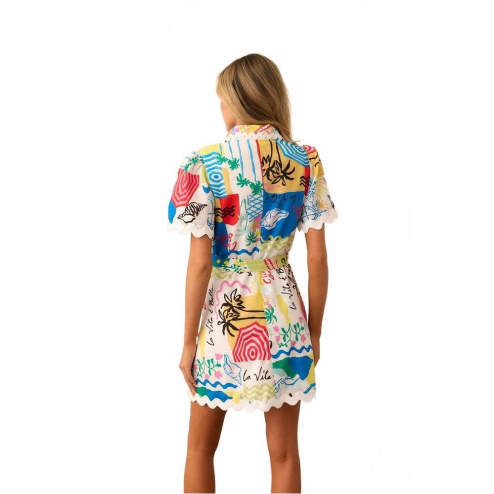 Prosperina Beatrice‎ Mini Dress Cotton/Linen Large NWT - Picture 2 of 8